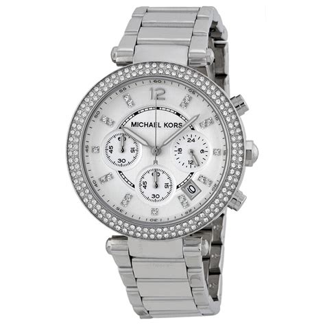 michael kors chronograph silver ladies watch|michael kors black watch ladies.